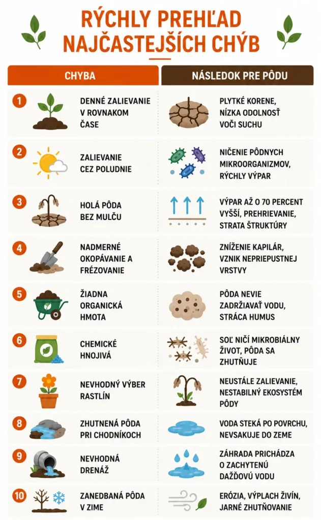 Najčastejšie chyby záhradkárov pri zabezpečovaní vlhkosti pôdy.