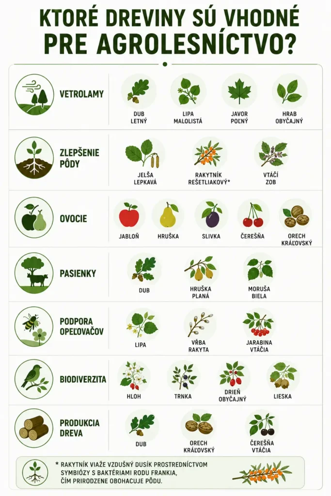 Dreviny vhodné pre agrolesnícky prístup k poľnohospodárstvu
