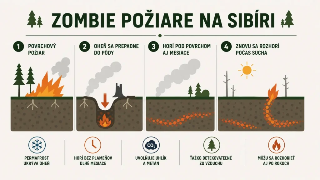 Ako prebiehajú zombie lesné požiare.