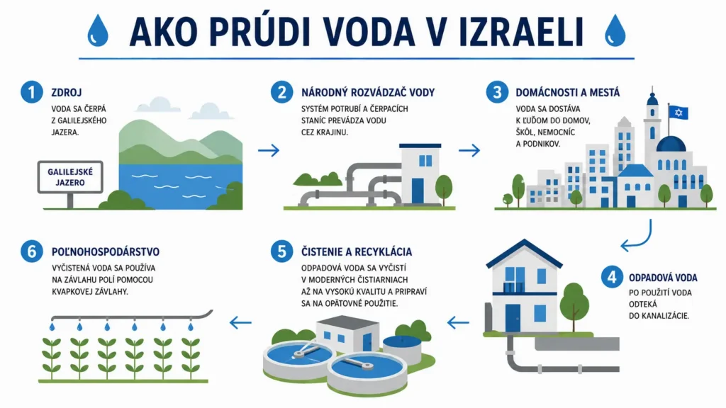 Schéma, ako prúdi voda v Izraeli.